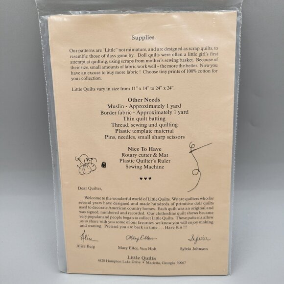 Flags The Little Quilt Collection Quilt Pattern Primitive Doll Quilts - Picture 3 of 3